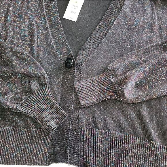 Joseph A multicolored metallic parade luxecore button front cardigan - Picture 11 of 13